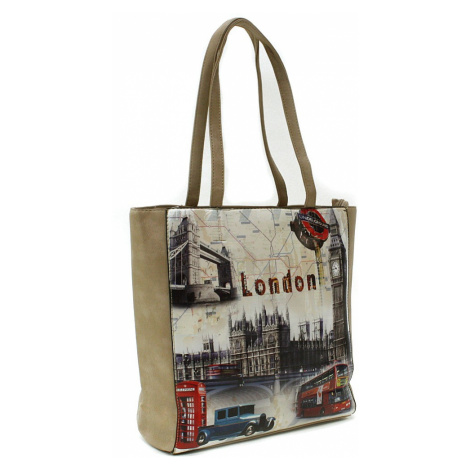 Hnědožlutá moderní dámská kabelka na rameno Londien Tapple