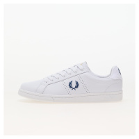 FRED PERRY B721 Leather/ Towelling Wht/ Shade Cobalt