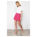 Trendyol Fuchsia High Waist A-Line Mini Woven Skirt