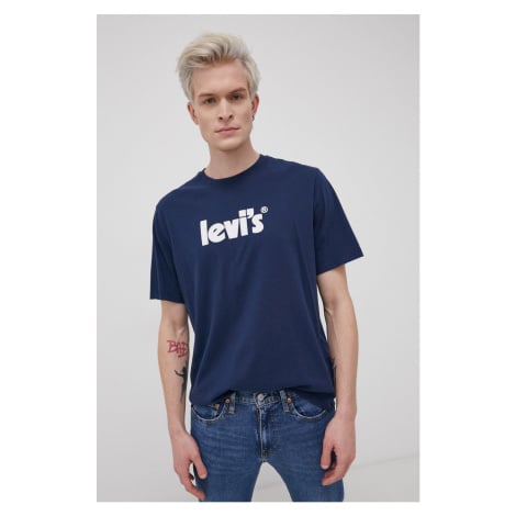 Bavlněné tričko Levi's tmavomodrá barva, s potiskem, 16143.0393-Blues Levi´s