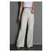 Madmext Beige Leather Basic Women's Trousers