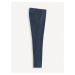 Tmavě modré pánské kostkované společenské kalhoty Celio Gogabinfun
