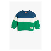 Koton Baby Boy Long Sleeve Crew Neck Color Block Sweatshirt 3smb10240kk
