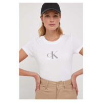 Bavlněné tričko Calvin Klein Jeans bílá barva, J20J222961