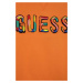 Dětská bavlněná mikina Guess oranžová barva, s aplikací