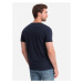 Ombre Clothing Jedinečné tmavě modré tričko s nápisem V3 TSPT-0139