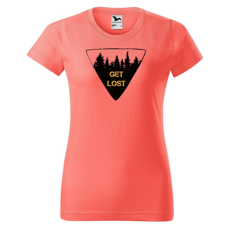 DOBRÝ TRIKO Dámské tričko s potiskem Get lost Barva: Korálová