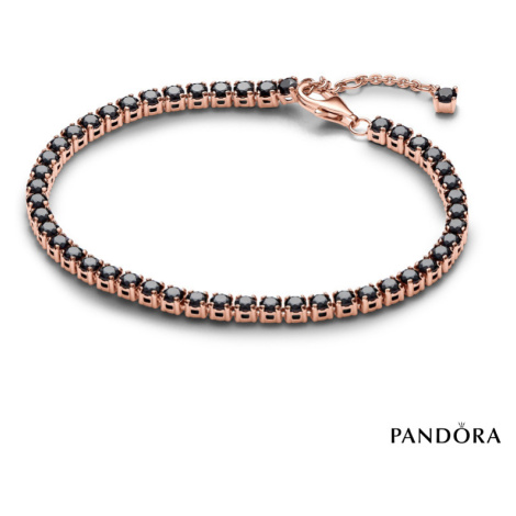 Třpytivý Černý Tenisový Náramek PANDORA 16 cm 581469C02-16