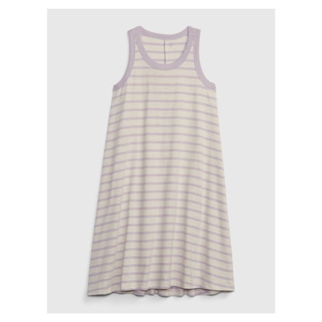 Krémovo-fialové holčičí pruhované šaty GAP