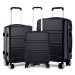 Černý cestovní kvalitní set kufrů 3v1 Kylah Lulu Bags