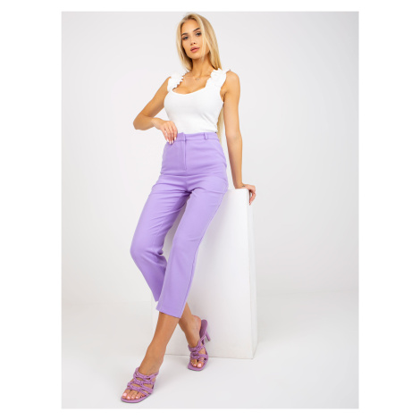 Klasické fialové kalhoty z materiálu 7/8 RUE PARIS Fashionhunters