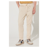 ALTINYILDIZ CLASSICS Men's Beige Slim Fit Slim Fit Cotton Trousers with Side Pockets.