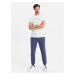 Men's ottoman fabric sweatpants - dark blue V2 OM-PASK-0129