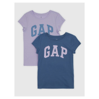 Sada dvou holčičích triček v tmavě modré a fialové barvě GAP