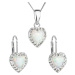 Evolution Group Srdíčková souprava šperků s krystaly Preciosa 39161.1 & white s.opal (náušnice, 