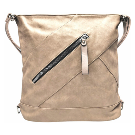 Velký světle hnědý kabelko-batoh s kapsou Tapple