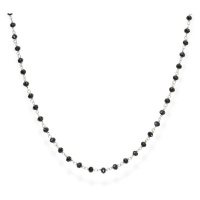 Amen Nadčasový stříbrný náhrdelník s černými krystaly Romance CLBNcm