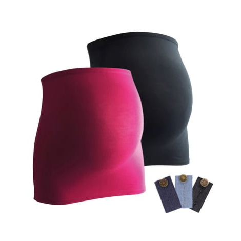 mamaband břišní pás 2-pack + 3-pack kalhoty prodloužení černá/magenta