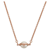 Emporio Armani Stylový bronzový náhrdelník s perlou EG3532221