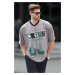 Madmext Gray Printed Oversized Men's T-Shirt 6130