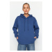 Trendyol Indigo Thick Fleece Inside, Pocket Detailed Hooded Regular/Regular Knitted Sweatshirt