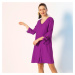 Blancheporte Šaty s kontrastním lemováním purpurová