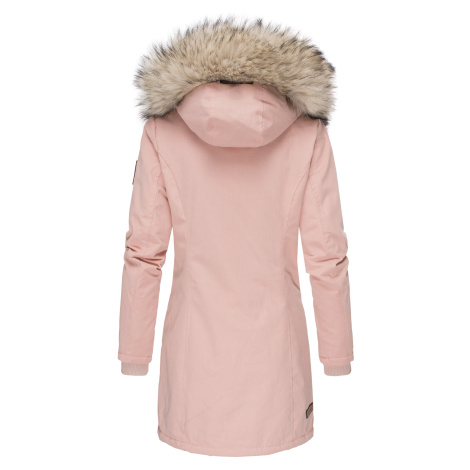 Dámská zimní bunda s kapucí a kožíškem Cristal Navahoo - ROSE | Modio.cz