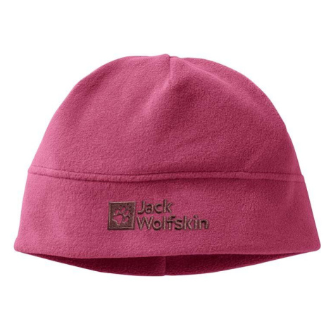 Dětska čepice Jack Wolfskin REAL STUFF BEANIE růžová barva, z tenké pleteniny