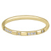 Troli Pozlacený minimalistický prsten z oceli se zirkony Gold