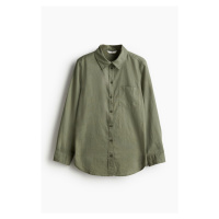 H & M - Košile z lněné směsi - zelená