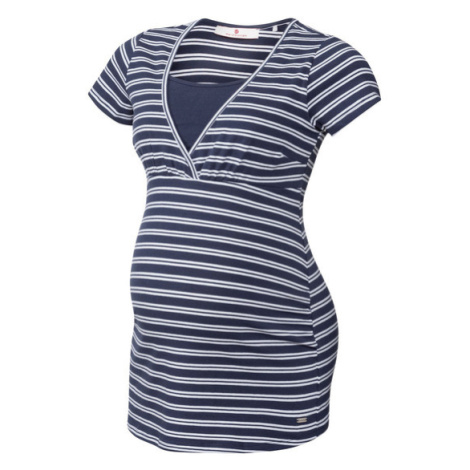 bellybutton Dámské těhotenské triko (pruhy navy modrá / bílá)