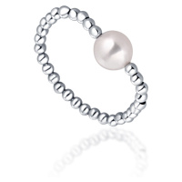 JwL Luxury Pearls Minimalistický stříbrný prsten s pravou sladkovodní perlou JL0790