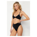 Trendyol Black Knotted High Waist Regular Bikini Bottom