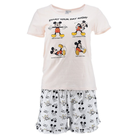 Mickey Disney Krémové dámské letní pyžamo Smetanová