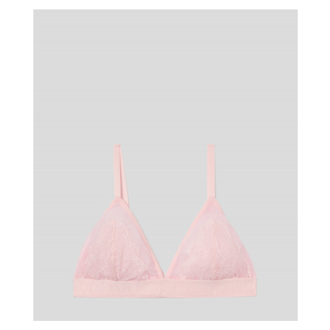 Spodní prádlo karl lagerfeld lace triangle bra růžová