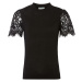 Bonprix BODYFLIRT úpletové tričko s krajkovými rukávy Barva: Černá, Mezinárodní