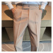 Kalhoty business British Style s knoflíky a páskem
