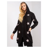 Mikina s hvězdami, na zip s kapucí