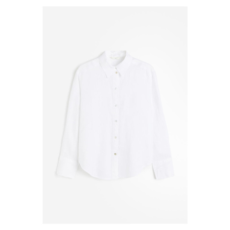 H & M - Lněná košile - bílá H&M
