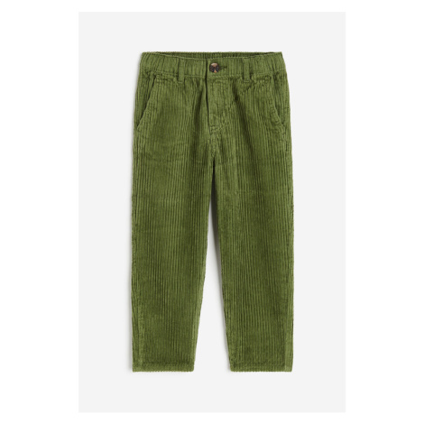 H & M - Manšestrové kalhoty - zelená H&M