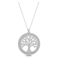 Klenoty Amber Luxusní stříbrný přívěsek strom života se zirkony s řetízkem