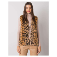 Béžová leopardí dámská vesta --beige Zvířecí