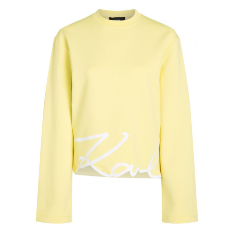 Mikina karl lagerfeld karl signature hem sweatshirt iris yellow