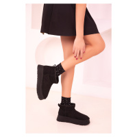 Soho Black Suede Women's Boots & Booties 18351