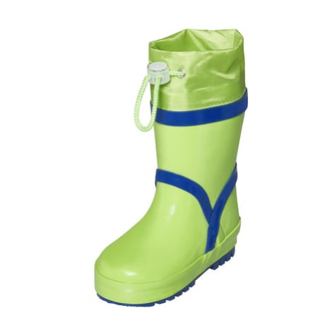 Playshoes Gumové boty Basic lemované zelenou