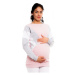 Be MaaMaa Těhotenské, kojící tričko/mikina Kari, růžovo-šedo-bílá, vel.