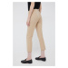 Kalhoty Lauren Ralph Lauren dámské, béžová barva, přiléhavé, medium waist