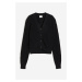 H & M - Propínací svetr's ramenními vycpávkami - černá