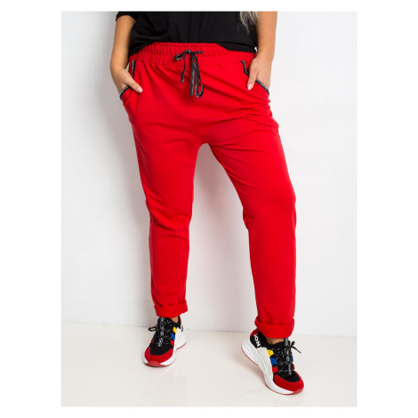 Savage červené nadměrné kalhoty Fashionhunters