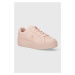 Kožené sneakers boty Tommy Hilfiger PLATFORM COURT SNEAKER NUBUCK růžová barva, FW0FW07912